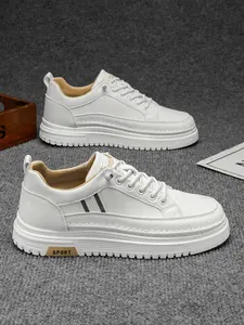 1 Pair Men's Casual Skate Shoes, Sneaker: Lightweight & Non-slip, Comfortable Fabric Upper + Elastic Outsole + Lace-up Design, Minimalist Commuter Style, Ideal for Men's Daily Streetwear & Commuting