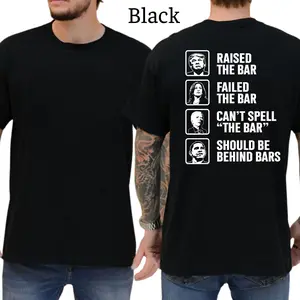 President Raised The Bar T-Shirt, Patriot Mens Shirts Funny, Conservative Political Graphics Tee, Political Graphics Shirt, Men's Gifts, Casual Menswear, For Men