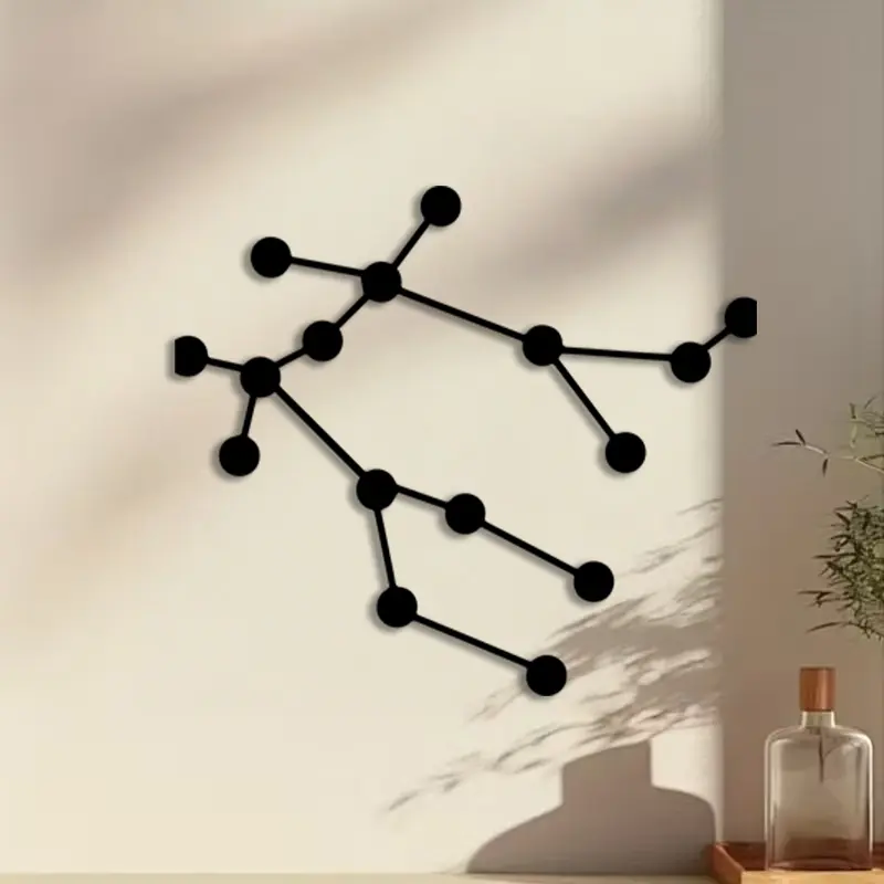1pc Gemini Zodiac Metal Wall Art, Gemini Zodiac Statue Mural, Perfect for Bedroom Wall, Office Wall Decor, Birthday Decor, Ideal Gift for Astrology Lovers, Powder-Coated Metal, Hanging Wall Art