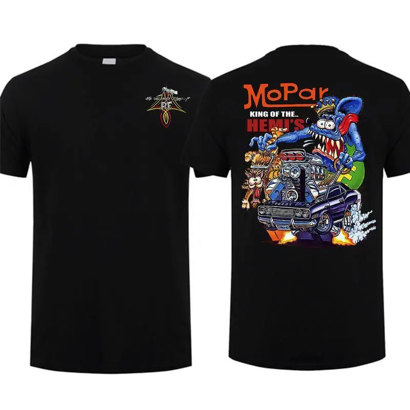 Retro Mopar King Of The Hemi's T-Shirt Vintage Rat Fink Hot Rod Tee Genuine Classic Gift for Him Men Cotton