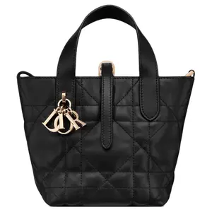 Dior Toujours Tote Bag with Detachable Strap and CD Lock in Black Calfskin for Women