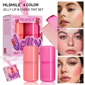 MLSMILE 2pcs Jelly Blush Set, Dual-Use Lip & Cheek Gloss, Brightening Color-Building Lipstick Stick, Makeup Essentials