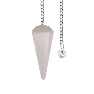 Selenite Pendulum Crystal Divination Tools — Dowsing Pendulum Crystal with Crystal Ball for Meditation, Chakra Healing, Energy Work, Reiki, and Crystal Grid