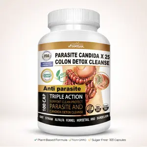 Colon Detox Cleanse Parasite Candida 100 Capsules Natural Herbal Supplement