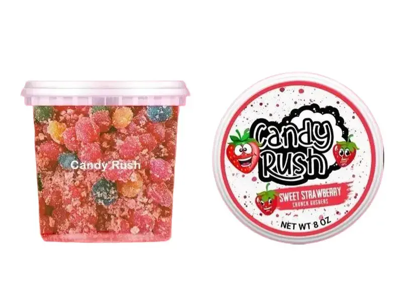 Candy Rush Sweet Strawberry CRUNCH Gushers TikTok Trending Viral Candy Fruit Blasts Chewy Gummies