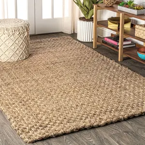 JONATHAN Y Estera Hand Woven Boucle Chunky Jute Indoor Area Rug; for Living Room, Kitchen, Bedroom, Dining Room, Office