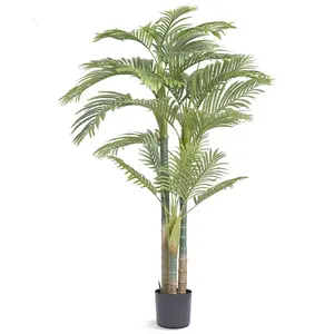 fathersdaygift  VEVOR Artificial Dracaena Tree 5 ft, Fake Palm Tropical Plants with White Tall Planter, Faux Floor Silk Plant in Pot, Large Trees for Home Office Living Room Decor House Warming, Indoor OutdoorVEVOR Super Brand Day