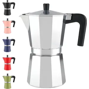 Stovetop Espresso Maker Moka Pot, Stove Top Cuban Coffee Maker, Italian Greca Mocha Pot, 9 Espresso Cups, 15 oz -