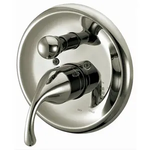 212 MAIN Dawn Kitchen Pressure-Balancing Valve Trim - Brushed Nickel, 8x8 in Solid Brass, Push Button, Durable Construction, Contemporary Modern Aesthetic