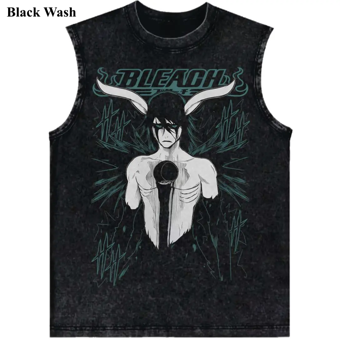 Ulquiorra Cifer Vintage Tank Top, Bleach Graphic Tees, Bleach Tank Top, Men's Women's Sleeveless T-shirts, Unisex Anime Shirt, Anime Gift, Gym Workout Shirt, Menswear Womenswear Streetwear Top Fit Oversize