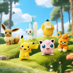 MINISO Pokémon Flocked Figure Series Collectible Statue – Soft Touch Vinyl Figurines, Cute Desk Decor, Perfect Gift for Pokémon Fans & Collectors!