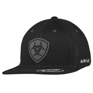 Ariat Unisex Suede Black Mesh Back Snapback Patch Cap Hat