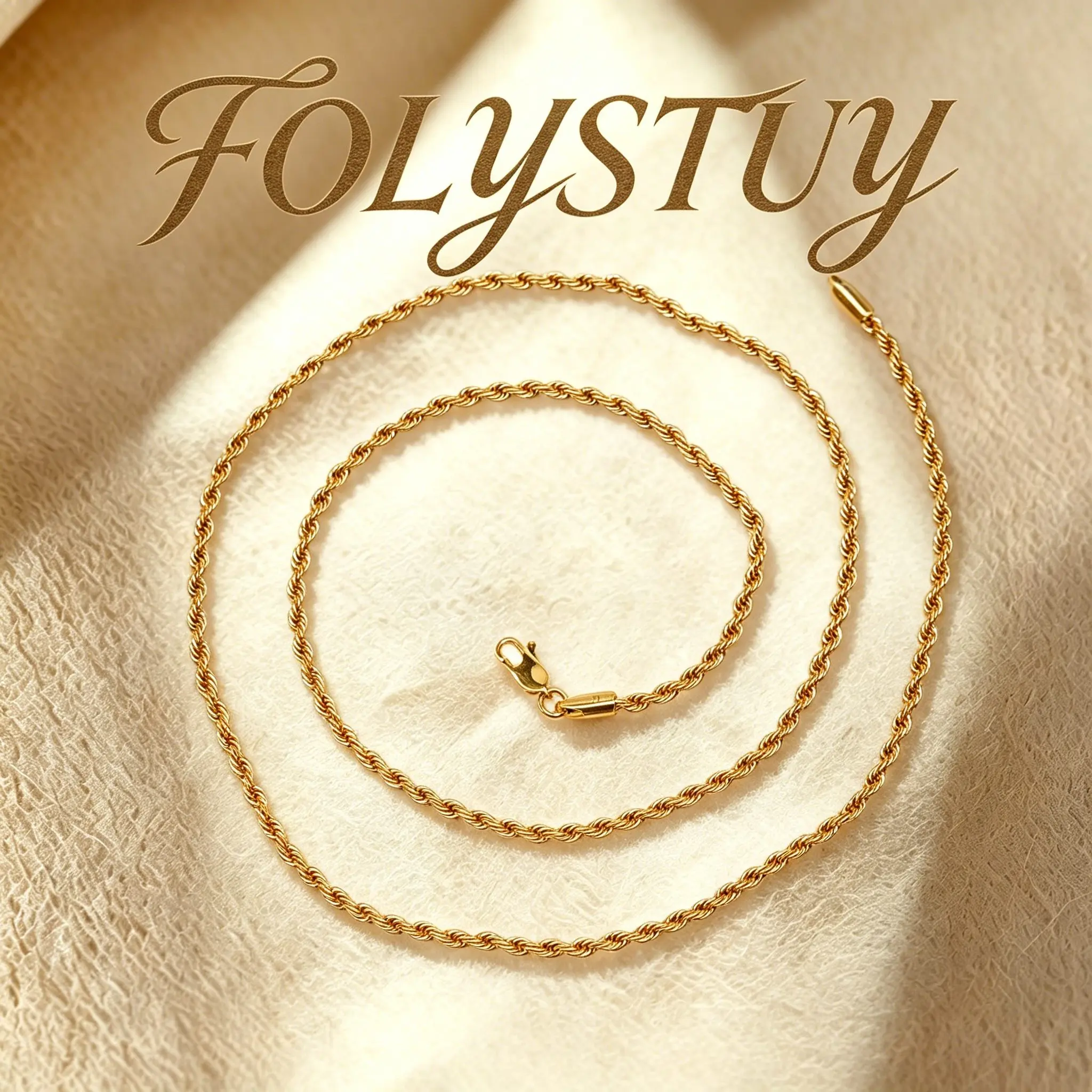 [3mm-27inches] FOLYSTUY (Y109) Rope Chain Necklace Unisex with Chain & Link for Comfortable Fit and Minimalist Look