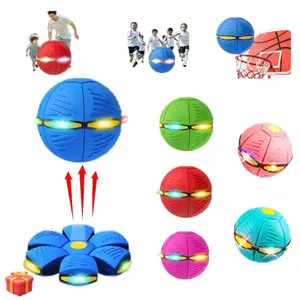 Random 3 Counts Light-Up Colors Transforming Children's Bouncing Ball,Magic Metaball, Magic Flying Saucer,Bouncy Ball,Kids Toy Ball,Parent-Child Interaction