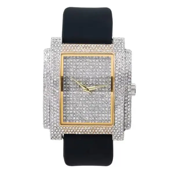Urban Iced-Out Chandelier Silicon Band Watch