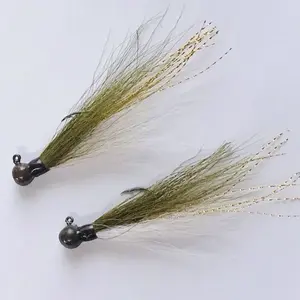 Custom Hand Tied 1/8 oz Bucktail Jigs for Anglers - Versatile & Reliable Fishing Tool with Natural Allure for Various Techniques. Several colors patterns available. Lifelike Swimbait