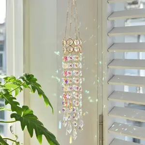 Dreamy Crystal Wind Chime, Magical Sun Catcher Rainbow Maker, Multi-Layer Hanging Prism Light, Bedroom Window Balcony Decor, Healing Gift for Friends, Ornaments