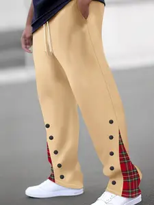 Men's Casual Long Pants, Fashion Design, Perfect for Back-To-School Season, Campus Style,  Leisure Wear, Indoor sweats  pants menswear sweatpants college joggers, Athletic Bottoms