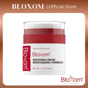BloXom Soothing Cream Daily Moisture Recovery Formula with Hyaluronic Acid for Sensitive Skin 100ml - Instant Cooling Relief & 11-Herb Botanical Complex Moisturize Calming