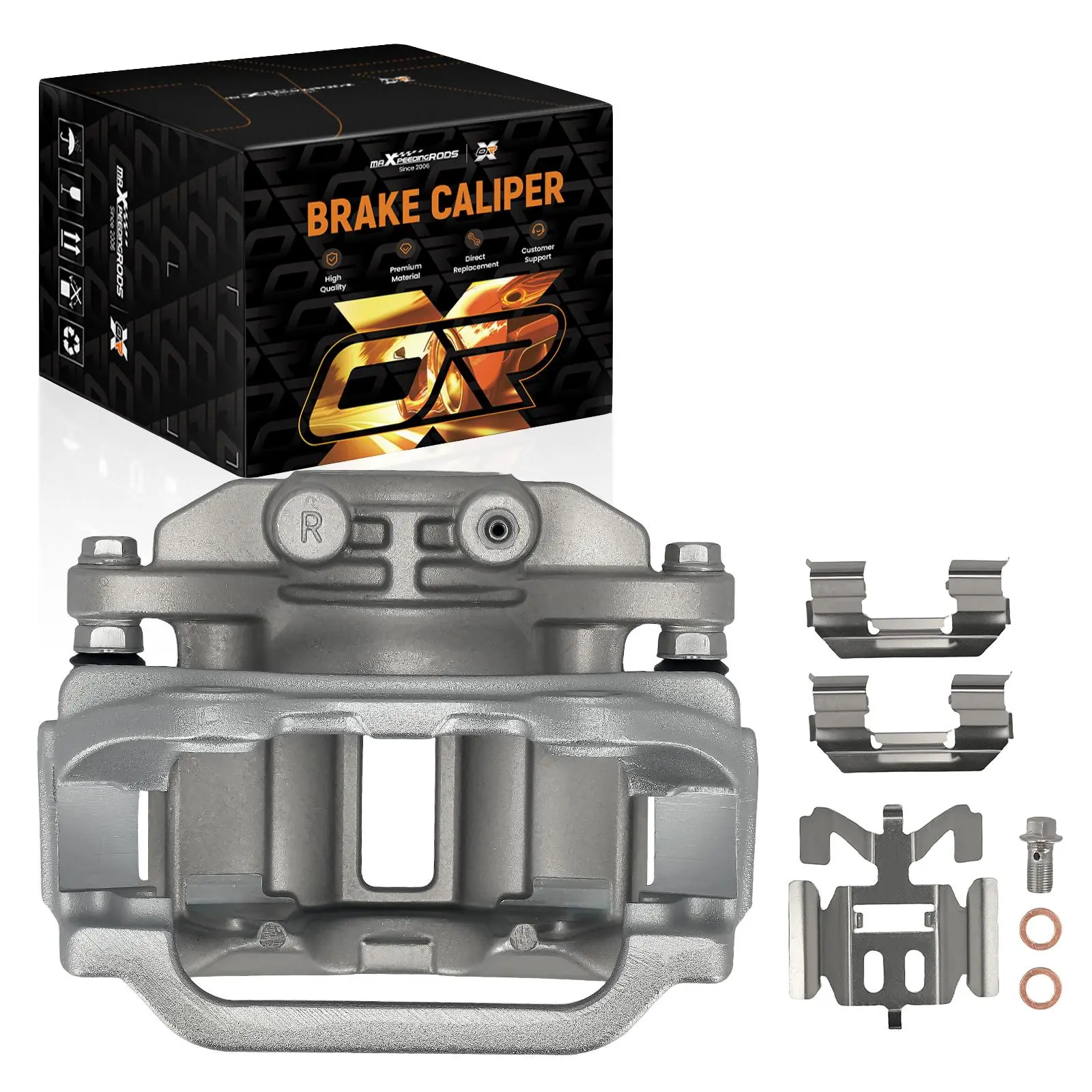 maXpeedingrods Rear Right Single Piston Brake Caliper with Aluminum Pump, M10 Ports, Includes Bracket, Compatible for Suburban/Yukon XL 1500 2000-01, 18P4727
