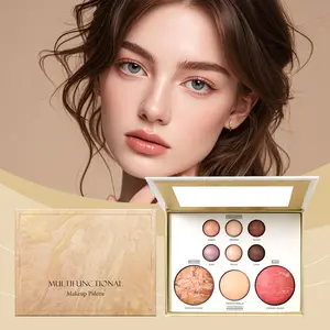AMZ Multi-Functional Makeup Palette Featuring Gilded Eyeshadow, Contouring, Blush, Highlighter, And Eye-Lifting,convenient and practical‌ High price value,