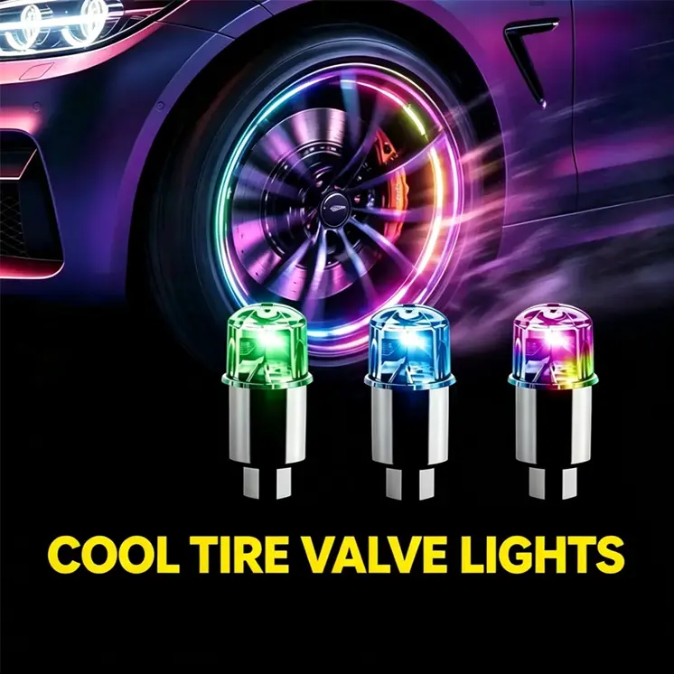 4 PCS LED Valve Stem Lights, Waterproof Car Wheel Lights, Automotive Tire Decoration Flash Lamp, for Car, SUV, Truck, Motorcycle, Bike