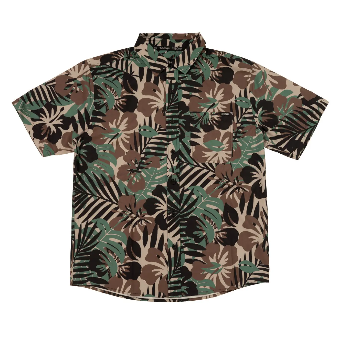 HOWITZER Men's Tactical Button-Up Shirt - Lightweight Casual Short-Sleeve Top with Chest Pocket, Breathable Polyester Spandex Blend, Button Down, Fashion