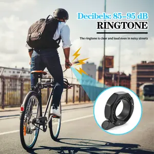 Bike Bell Aluminum Alloy Compact Cycling Ring Bell with Adjustable Adapter for 22.2mm‑31.8mm Handlebar