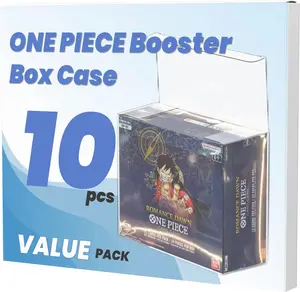 PET OPCG Booster Protectors for One Piece Card Game (10 Pack) - 0.50mm Thick Clear ONE PIECE TCG Booster Display Box - Suits OP01/OP03/OP04/OP05/OP06 Protector Case