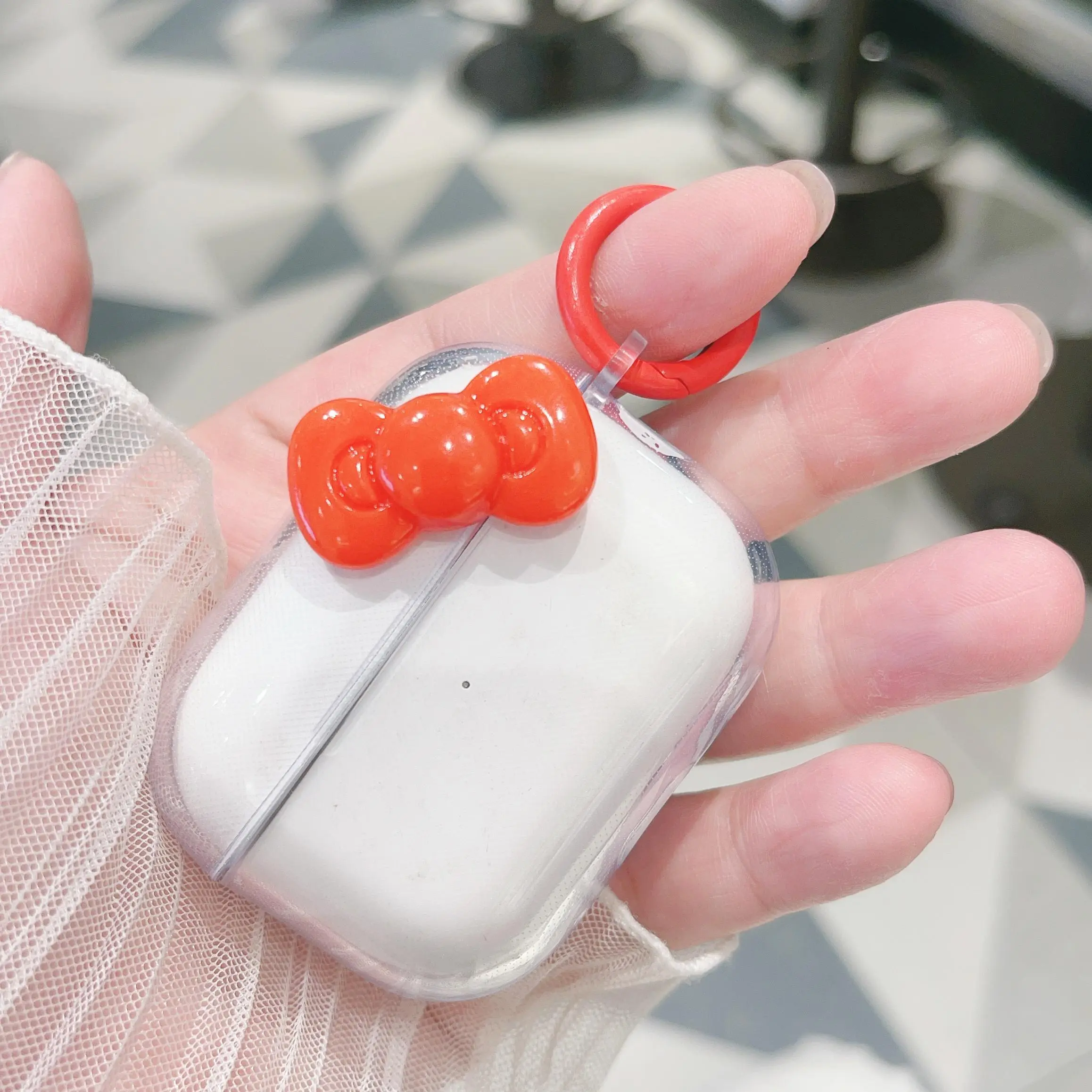 Transparent Bowknot Compatible AirPods 4 Wireless Bluetooth-compatible Headphone Case, Fits AirPods 3 and Pro 2nd Gen, Stylish Protection Accessory
