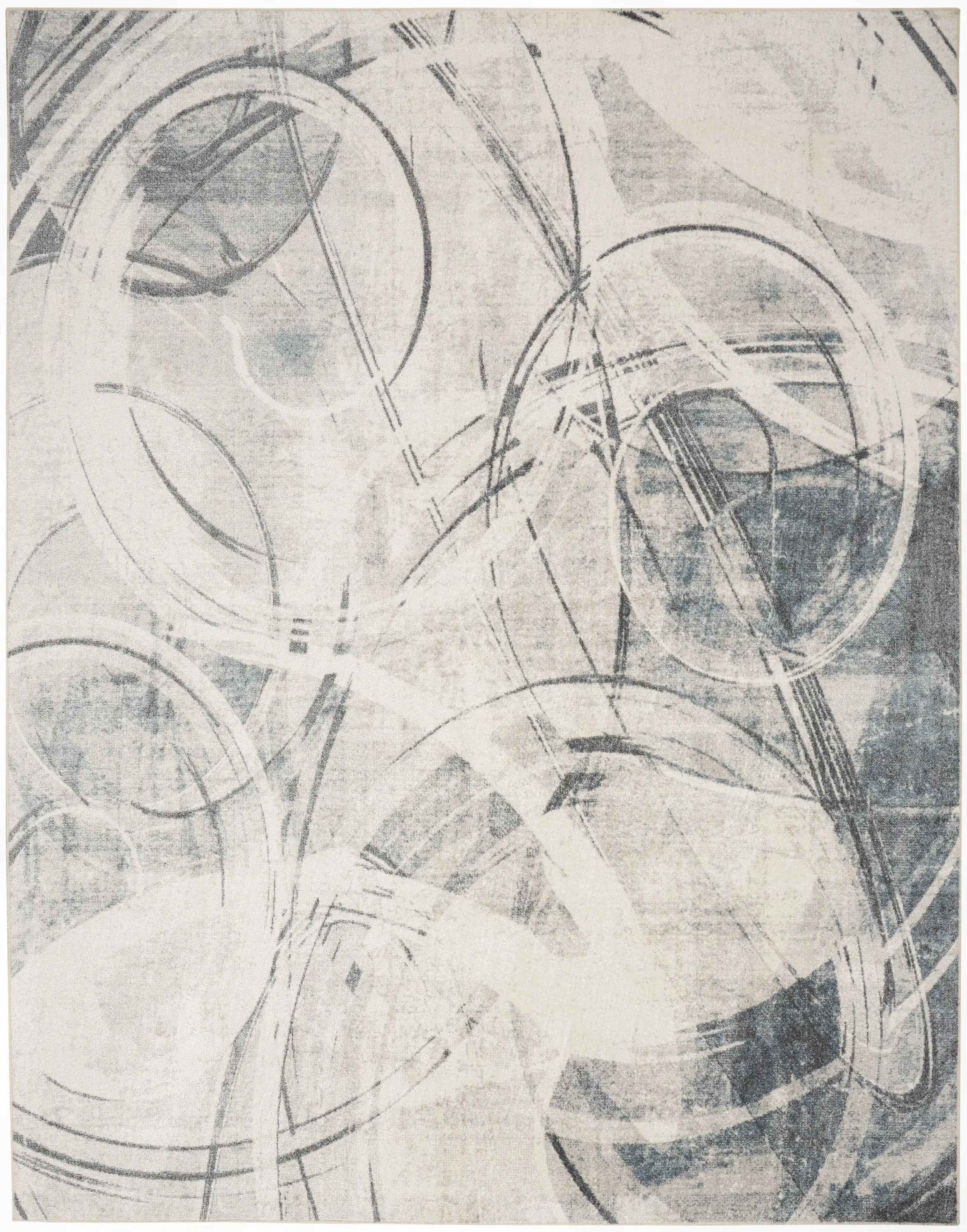 Nourison Home Astra Machine Washable ASW14 Silver Blue Contemporary Power-loomed Rug