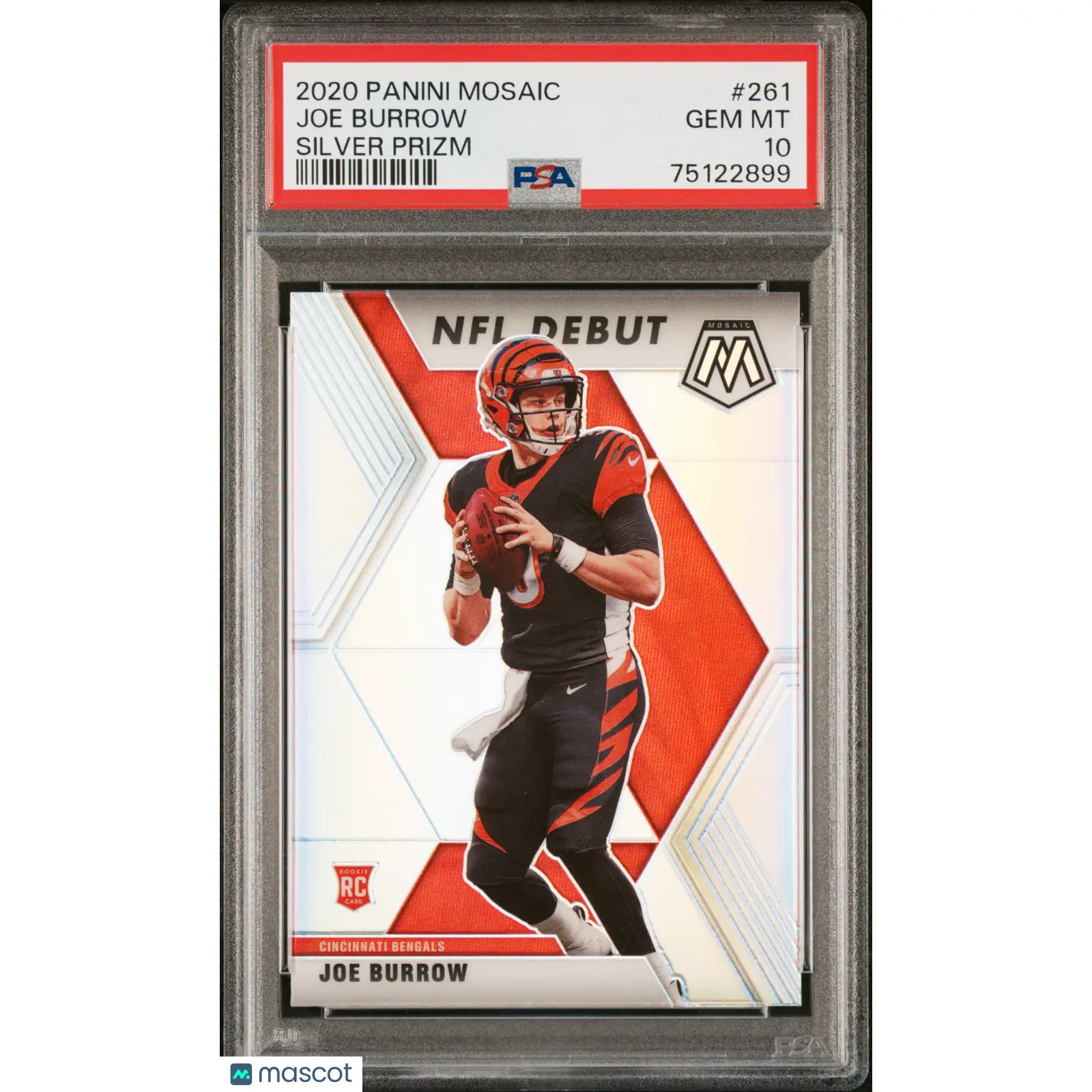 2020 Panini Mosaic Joe Burrow Silver Prizm Rookie #261 PSA 10 Cincinnati Bengals