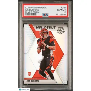 2020 Panini Mosaic Joe Burrow Silver Prizm Rookie #261 PSA 10 Cincinnati Bengals