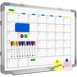 Large Dry Erase Calendar Whiteboard for Wall,  24" X 18"  White Board Calendar, Double Sided Whiteboard Calendars Dry Erase, Wall Hanging Monthly Board for  School Office