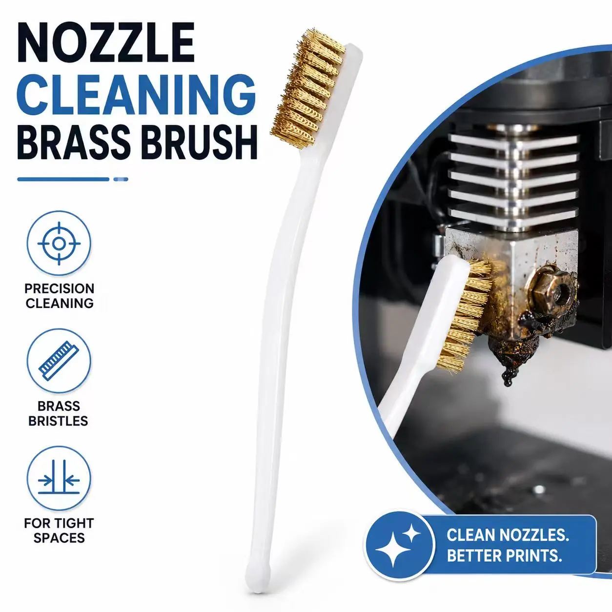 Mini Brass Wire Brush, Small Detail Cleaning Brush for Rust Removal, Metal Surface Cleaning, Tight Space Scrubbing, Machine Parts, Tools and Household Use