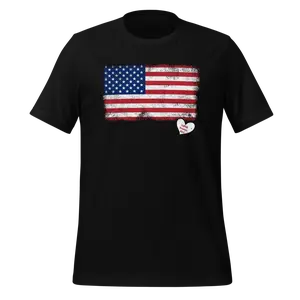 American Flag Loves Trumps All Graphic Unisex staple eco t-shirt Comfortable Eco-Friendly Summer 2024 President Trump Love Cotton Casual