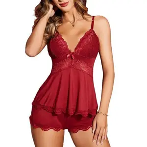 Avidlove Women's Elegant Camisole Set with Floral Lace Cups & Adjustable Spaghetti Straps Soft Modal Fabric Pajama Set for Holiday & Daily Wear Casual Drawstring Pajamas Set SpringStatements Womenswear
