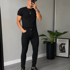 Men’s Black Skinny Fit Jeans – Stretch Slim Denim Pants for Men