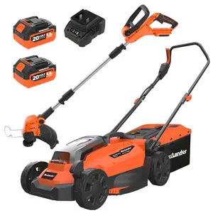 MAXLANDER 13 Inch Electric Lawn Mower and 12 Inch Cordless Weed Wacker, 20V String Trimmer with 2x4.0 Ah Battery and Charger, Grass Cutter with 8 Pcs Line, Grass Trimmer for Yard, Garden
