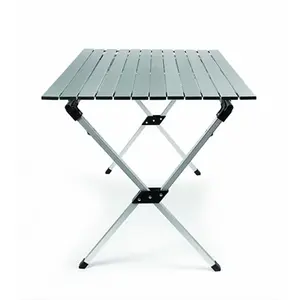 Camco 51892 Compact Durable Weather-Resistant Aluminum Roll-Up Outdoor Table for Camping, Tailgating