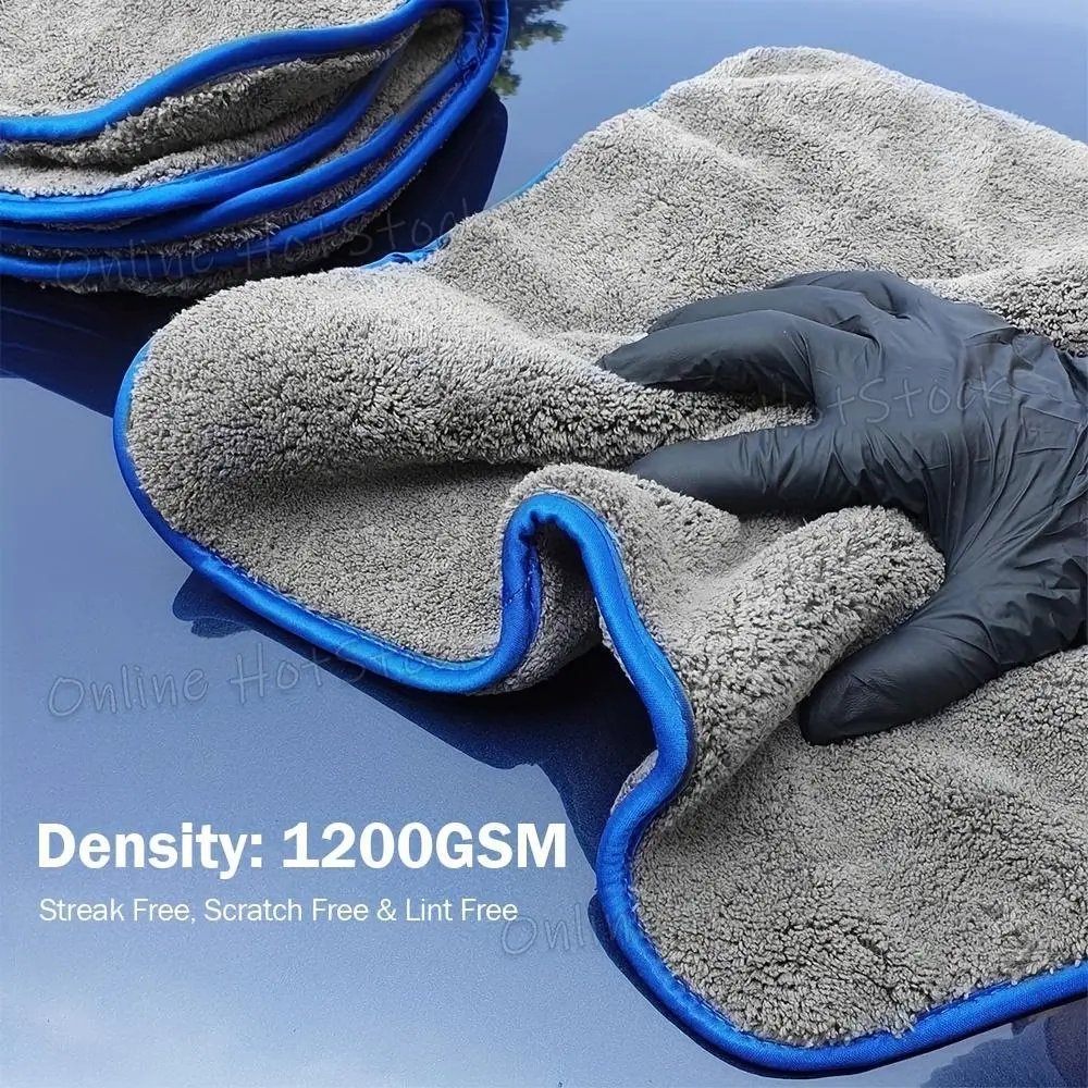 1200GSM Microfiber Drying Towel, 40x40cm Ultra-Absorbent Cloth for Car Washing & Maintenance, Gym, Marine Use & Dishes, Absorbs Up to 7-10 Times Its Weight