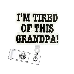 Funny Retractable Badge Reel, Acrylic ID Holder with Clip for Nurses, Doctors, Students & Office Staff, 15pcs Set, Convenient, Humorous