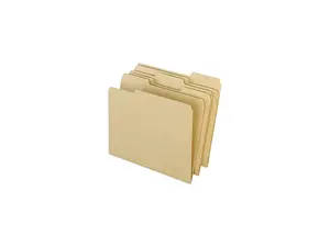 Pendaflex Earthwise 04342 Recycled File Folders, 1/3 Cut Top Tab, Letter, Natural, 100/Box