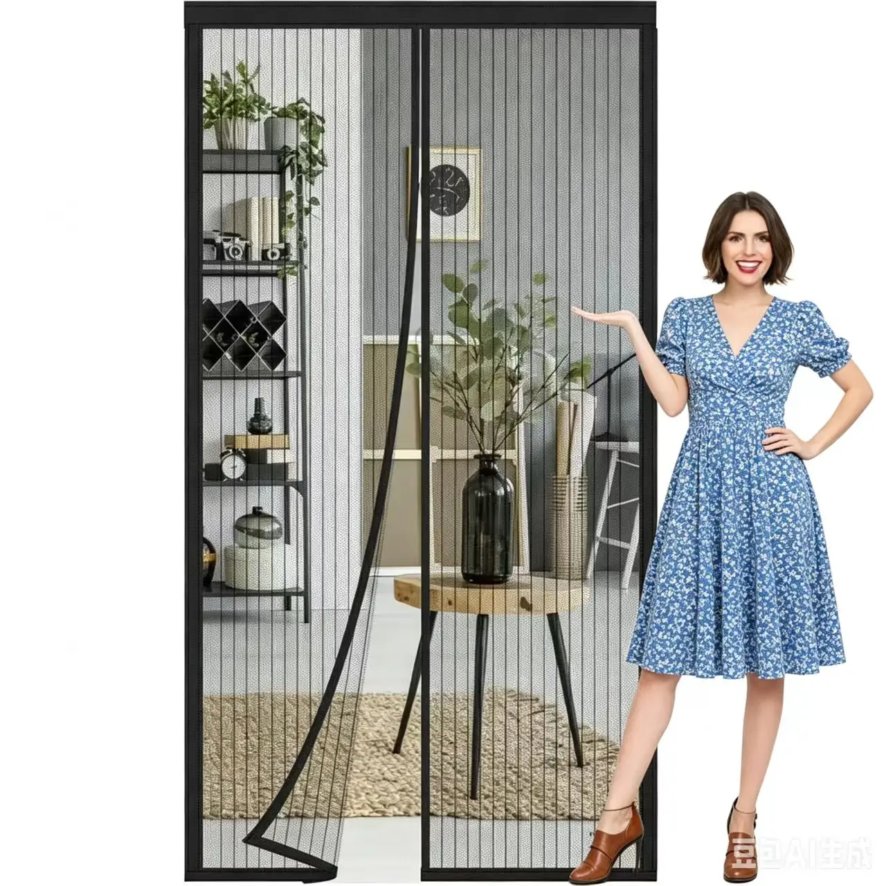 Magnetic Mesh Screendoor Curtain - Breathable, Easy-to-Install Door Entrance Fence with Automatic Closure