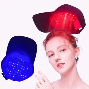 Rechargeable relaxation cap LED light hair care device cap vibrating duckbill cap, family outdoor travel cap, travel essential carry USB rechargeable battery, Halloween gift for men and women, Christmas gift