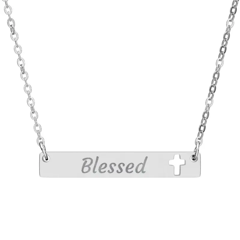 Blessed Cross Necklace - Silver Color, Minimalist Design, Perfect Gift