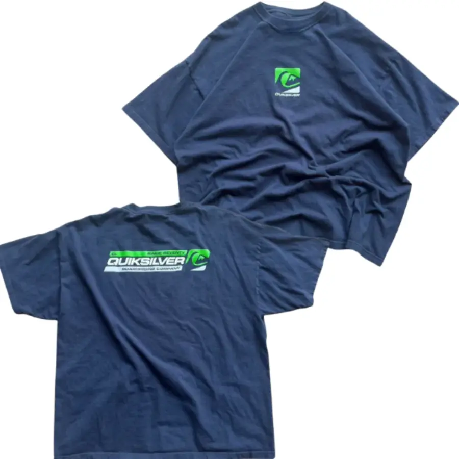 Navy Blue Quiksilver Surf Shirt, Vintage 90's QUIKSILVER Logo Faded Surf Tee - Full Colour, 100% Cotton Unisex Tee