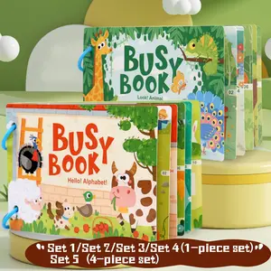 Early Education Busy Book, Toddler Busy Book, Multiple Themes Alphabet Number Recognition Puzzle Reusable Sticker Book, Ideal Birthday Gift, Family Present, Kids Drawing Book