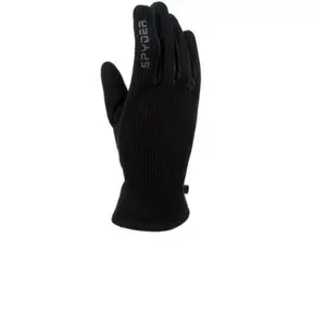 Spyder Black Leather Palm Gloves Large