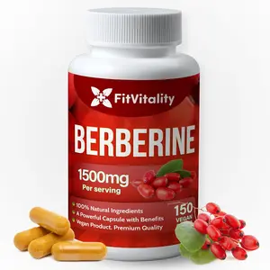 Premium Berberine Supplement, 1500mg Berberine Per Serving, 150 Capsules, 100% Pure, Support Immune System Function, Non-GMO, Gluten-Free